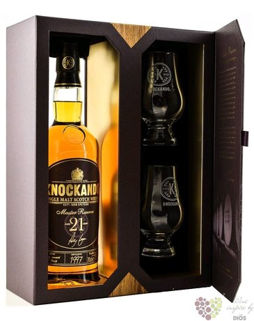 Knockando Master reserve 1997 aged 21 years glass set Speyside whisky 43% vol.0.70 l