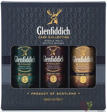 Glenfiddich cask collection  Family  single malt Speyside whisky  3x0.05 l