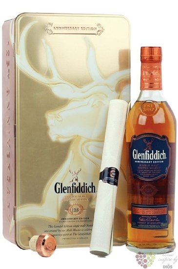 Glenfiddich „ 125th anniversary edition ” Speyside whisky 43% vol.  0.70 l