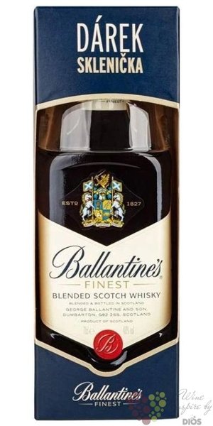 Ballantines „ Finest ” glass set blended Scotch whisky 40% vol. 0.70 l