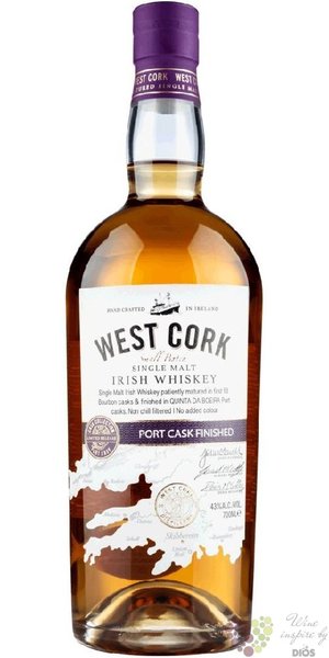 West Cork Single malt „ Port cask ” Irish whisky 43% vol.  0.70 l