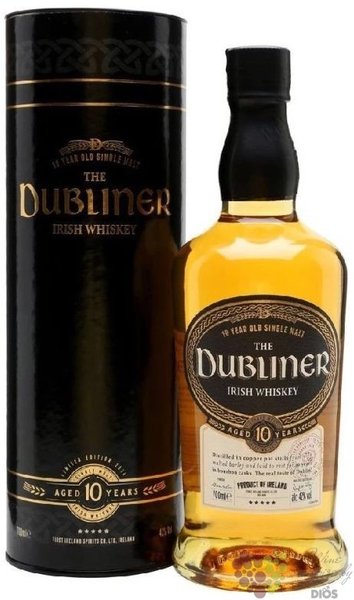 Dubliner aged 10 years single malt Irish whiskey 42% vol.  0.70 l