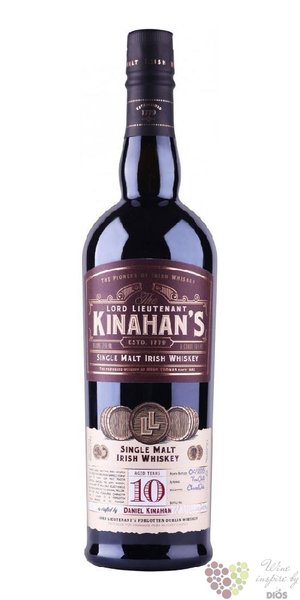 Kinahan´s aged 10 years single malt Irish whiskey 46% vol.  0.70 l