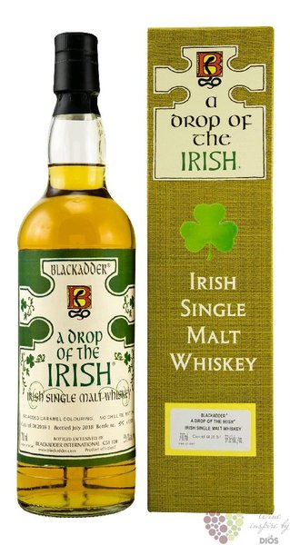 A drop of the Irish „ Blackadder ” Irish single malt whiskey 59.6% vol.  0.70 l