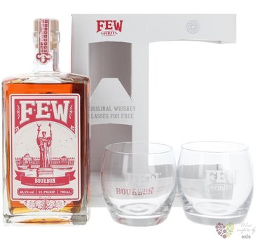 Few Chicago bourbon glass set whiskey 46.5% vol.  0.70 l