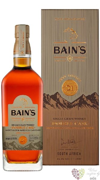 Bains 1999  Double cask  aged 21years James Sedgwick 46.8% vol.  1.00 l