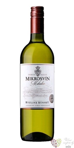 Ryzlink rýnský „ Standard line ” 2020 jakostní odrůdové víno Mikrosvín  0.75 l