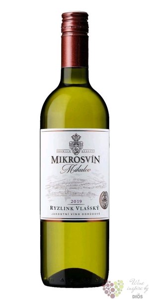 Ryzlink vlašský „ Standard line ” 2020 jakostní odrůdové víno Mikrosvín  0.75 l