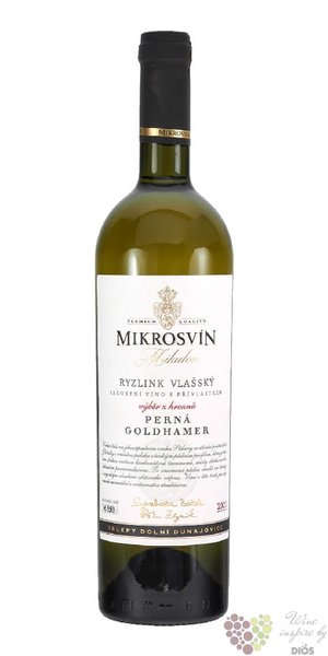Ryzlink vlašský Traditional line „ Goldhamer ” 2021 výběr z hroznů Mikrosvín  0.75l