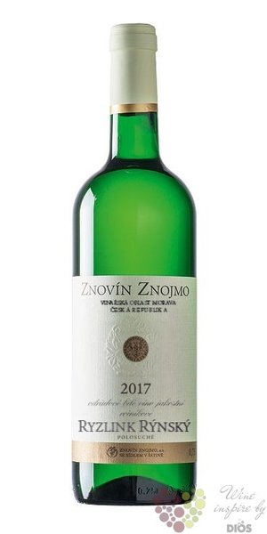 Ryzlink rnsk 2017 jakostn vno Znovn Znojmo  0.75 l